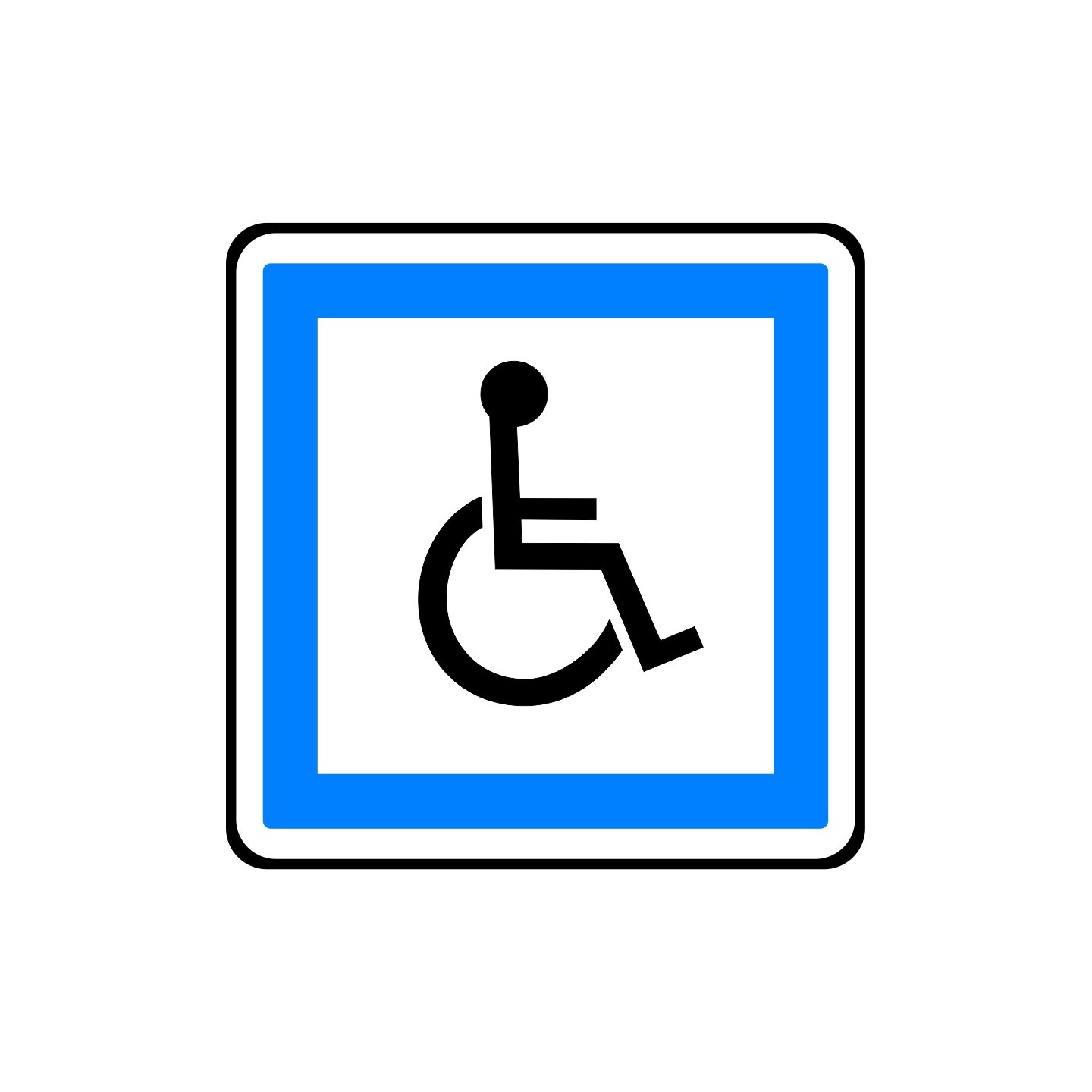 Panneau routier Toilettes pour personnes handicapées CE14