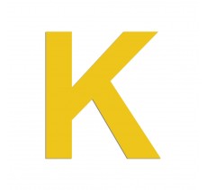 Lettre "K" en alu ou PVC découpé, 5 couleurs 2 hauteurs