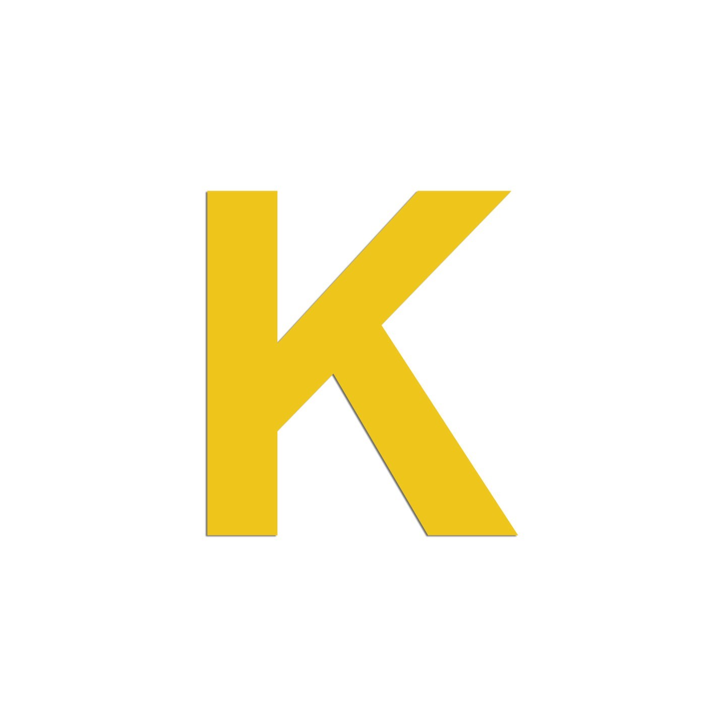 Lettre "K" en aluminium découpé, 5 couleurs 2 hauteurs