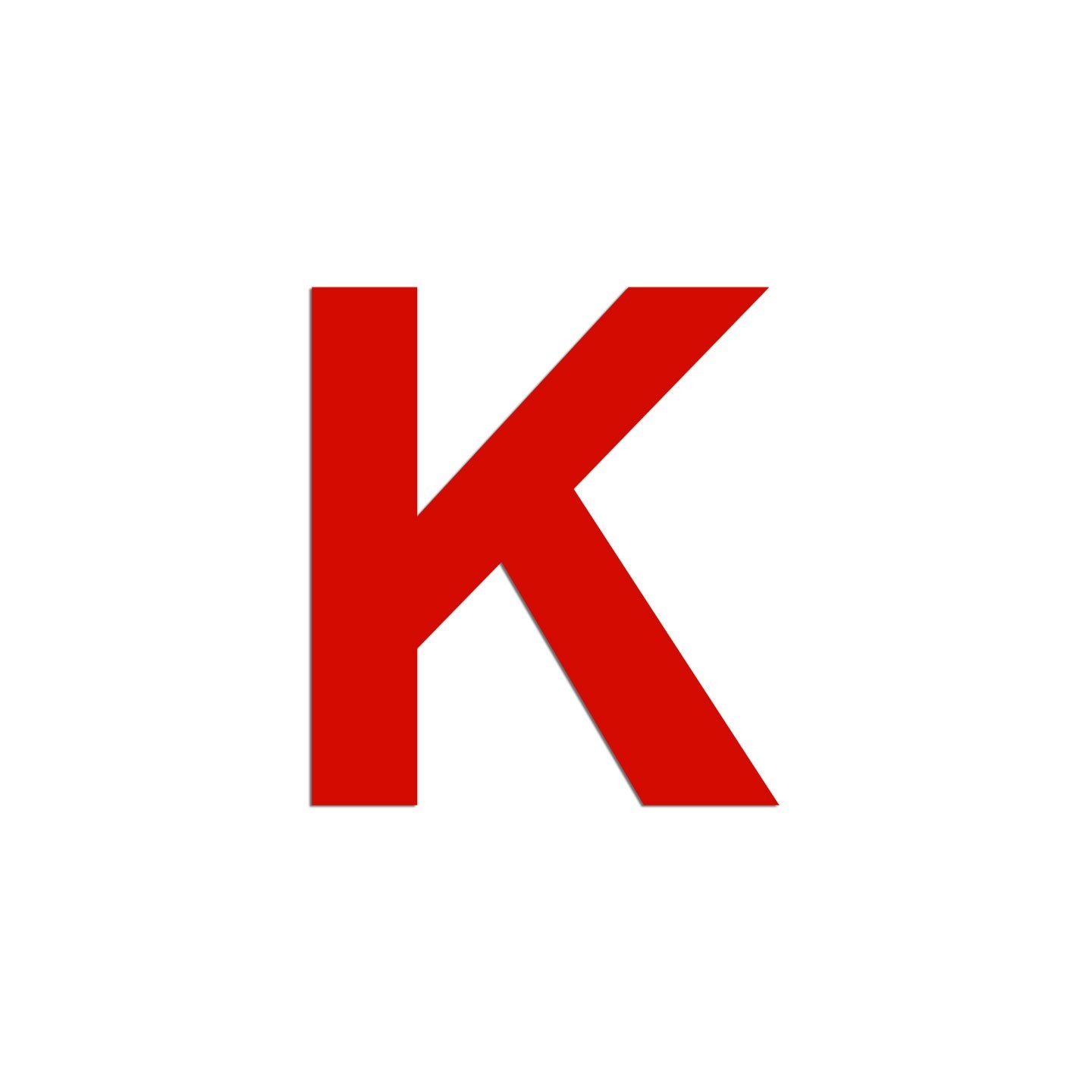 Lettre "K" en aluminium découpé, 5 couleurs 2 hauteurs