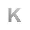 Lettre "K" en aluminium découpé, 5 couleurs 2 hauteurs