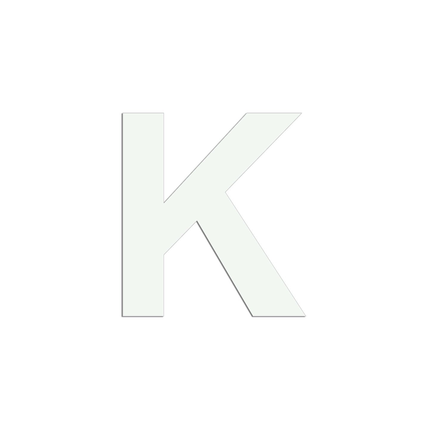 Lettre "K" en aluminium découpé, 5 couleurs 2 hauteurs