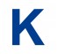Lettre "K" en aluminium découpé, 5 couleurs 2 hauteurs