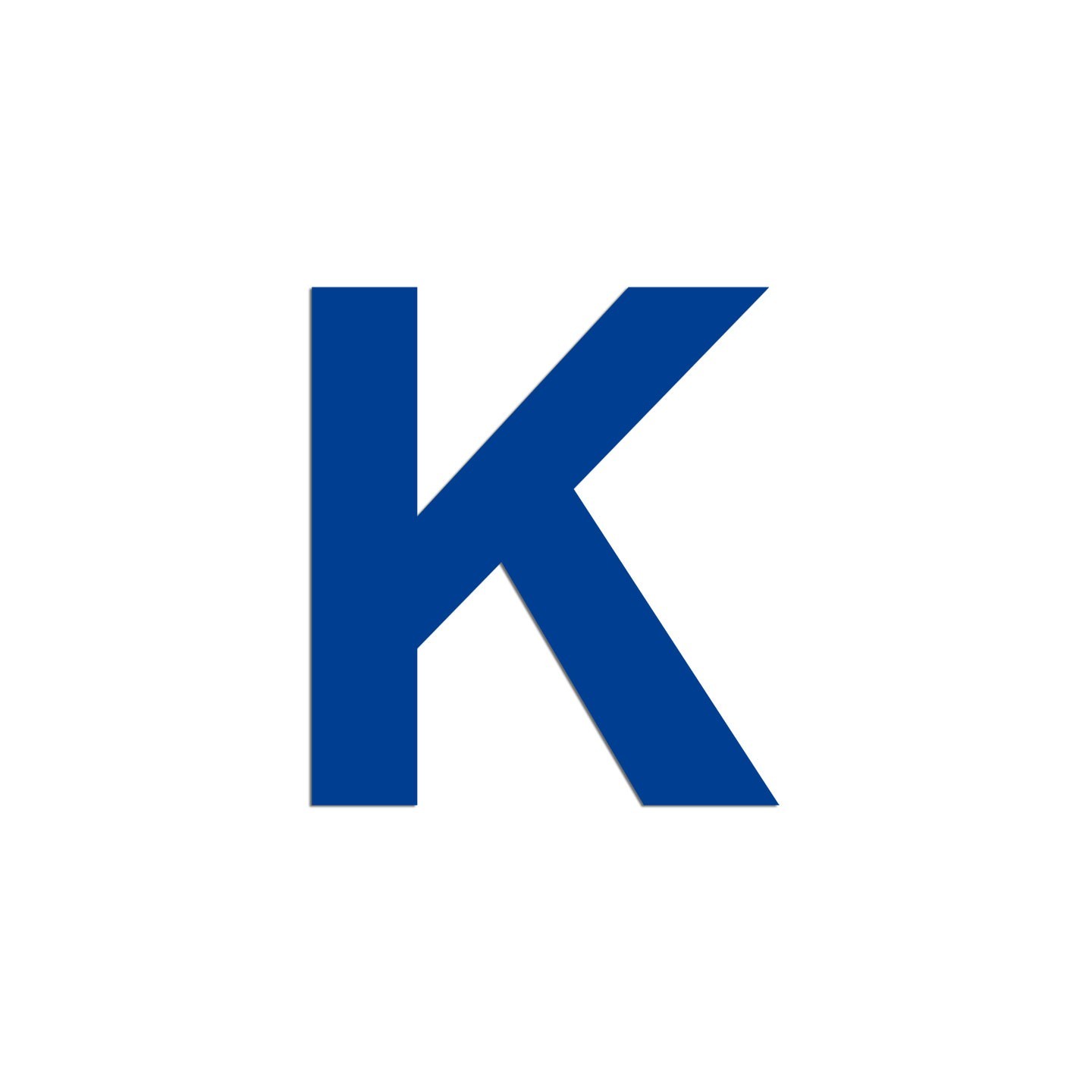 Lettre "K" en aluminium découpé, 5 couleurs 2 hauteurs