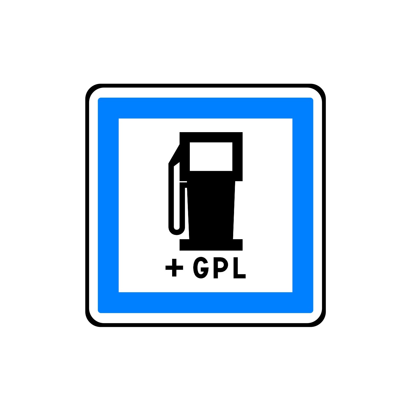 Panneau routier Poste de carburant 7/7 et 24/24 + GPL CE15c