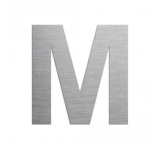 Lettre "M" en aluminium découpé, dimensions et coloris au choix