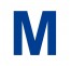 Lettre "M" en aluminium découpé, dimensions et coloris au choix