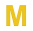 Lettre "M" en aluminium découpé, dimensions et coloris au choix