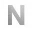 Lettre "N" en aluminium découpé, coloris et dimensions au choix