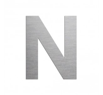 Lettre "N" en aluminium découpé, coloris et dimensions au choix