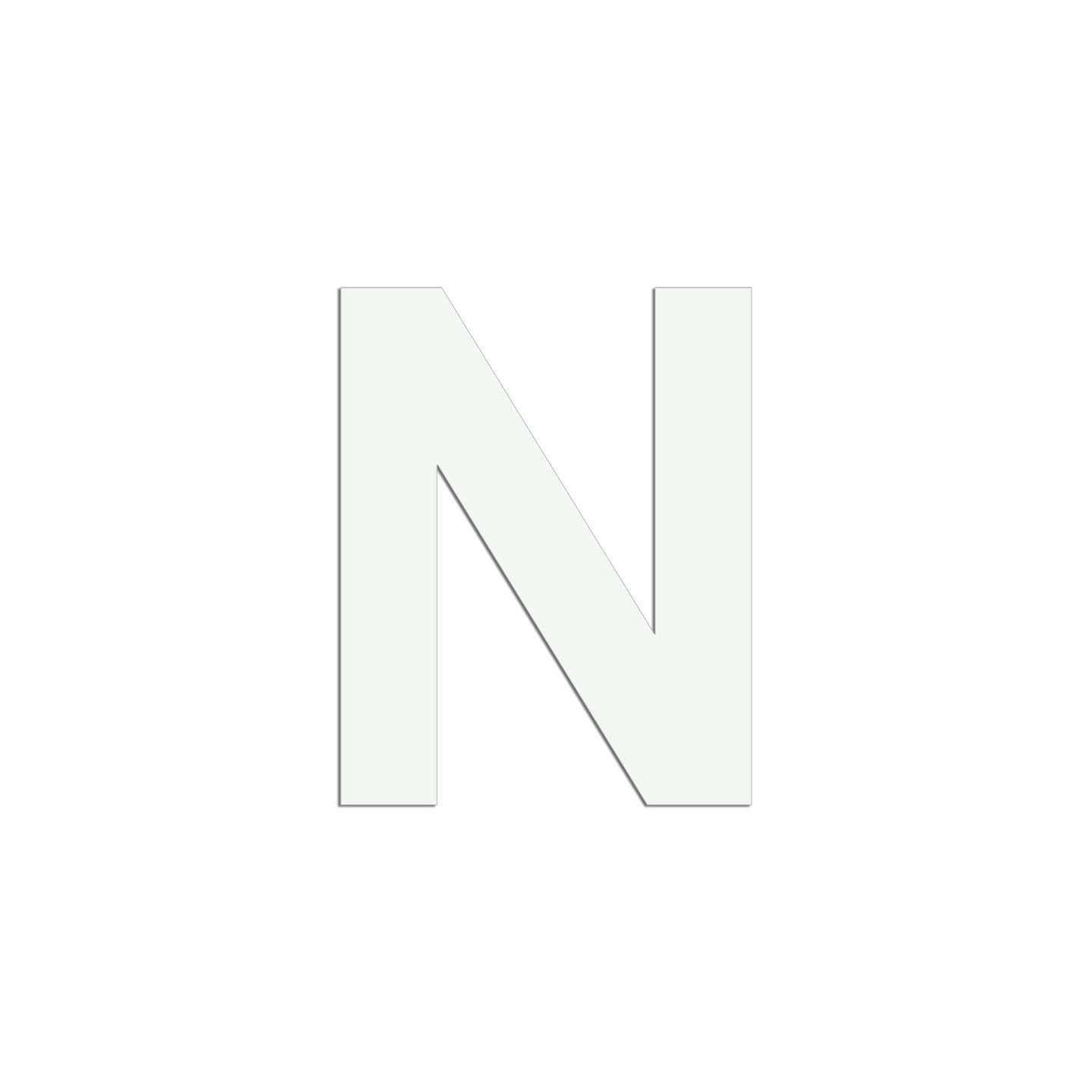 Lettre "N" en aluminium découpé, coloris et dimensions au choix