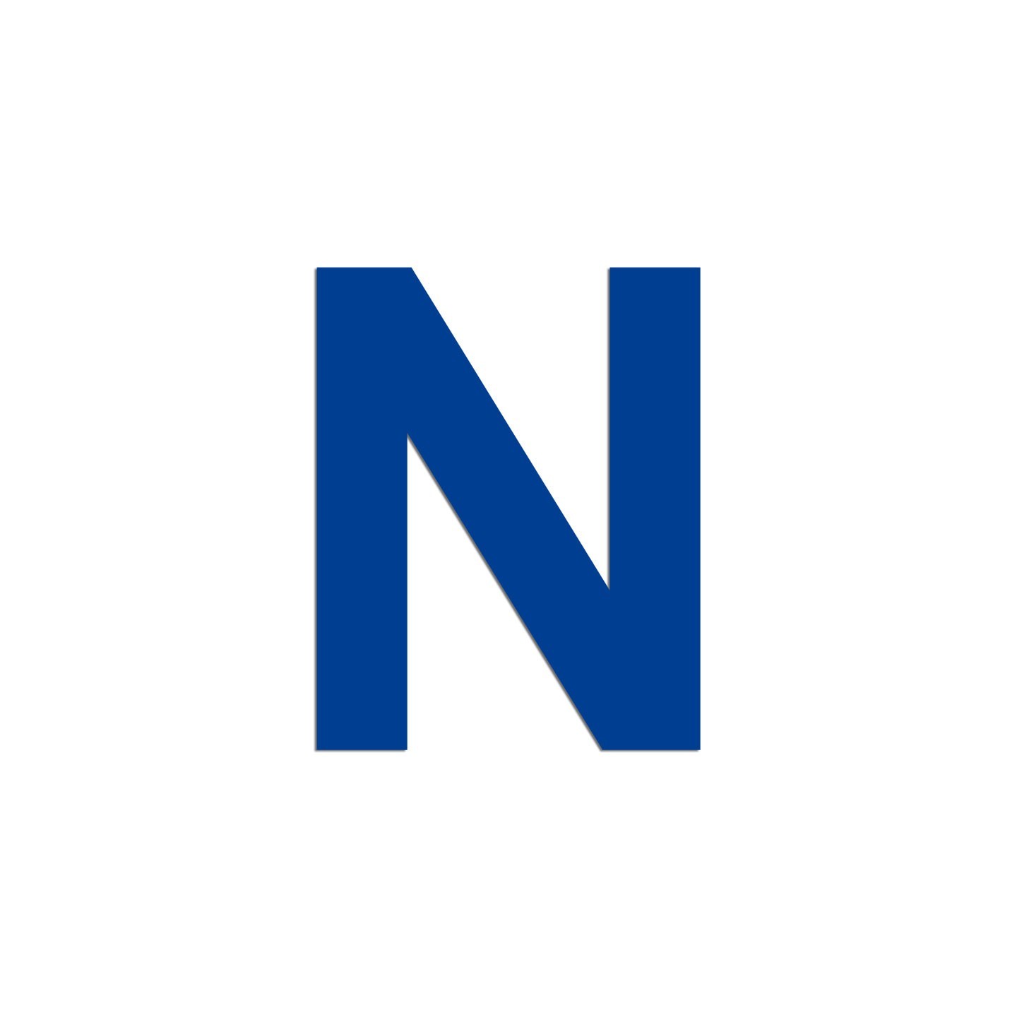 Lettre "N" en aluminium découpé, coloris et dimensions au choix