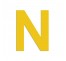 Lettre "N" en aluminium découpé, coloris et dimensions au choix