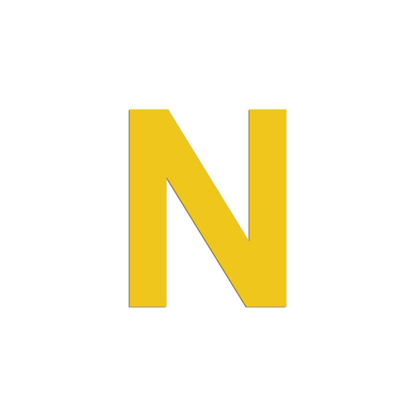 Lettre "N" en aluminium découpé, coloris et dimensions au choix