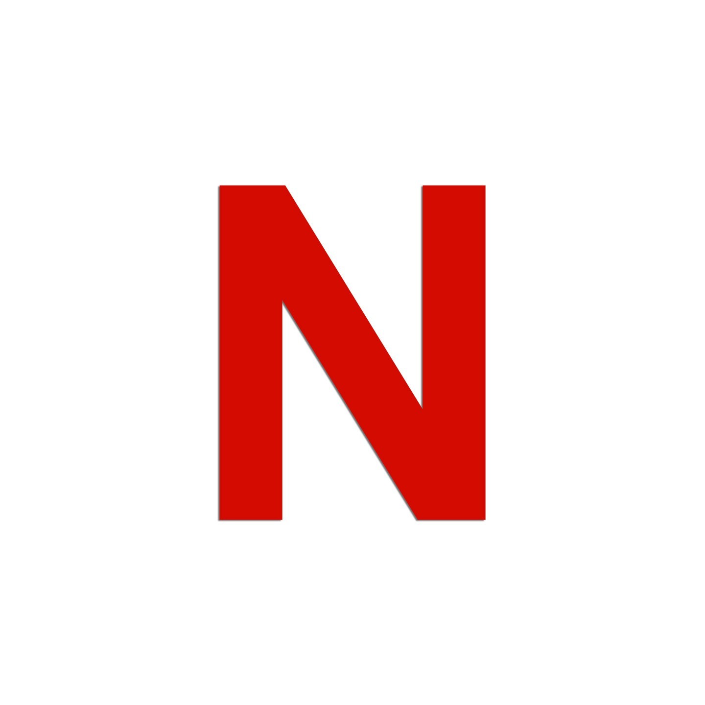 Lettre "N" en aluminium découpé, coloris et dimensions au choix