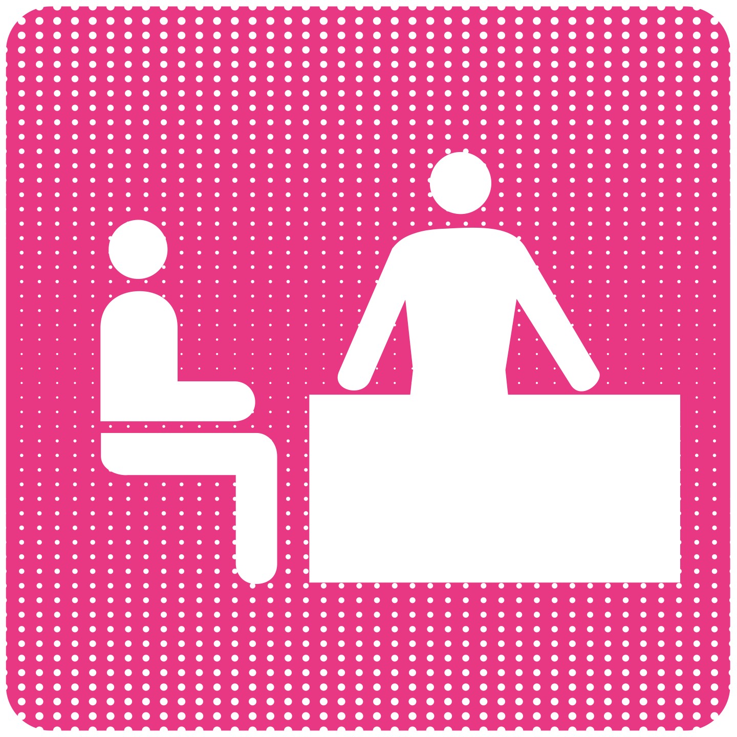 Plaque de porte  "Point Picto" en alu ou plexiglass - Bureau