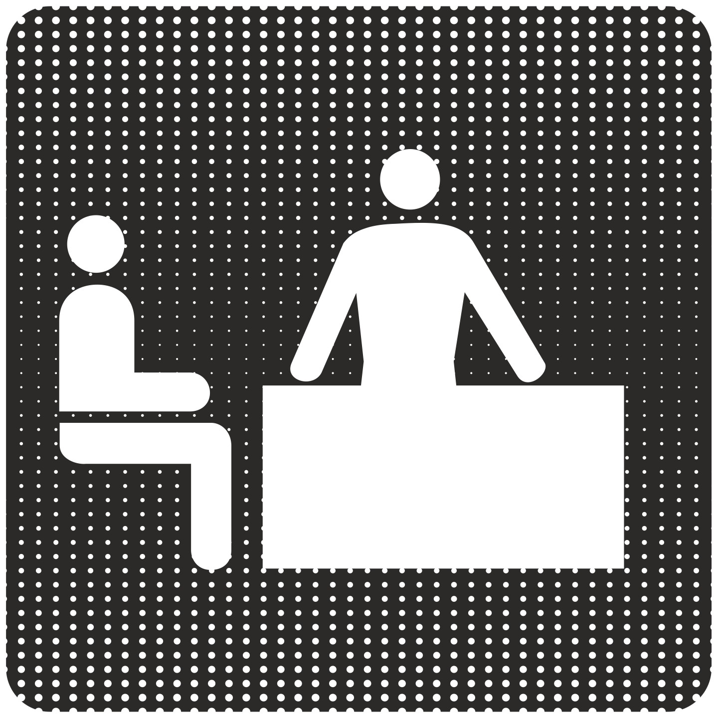 Plaque de porte  "Point Picto" en alu ou plexiglass - Bureau