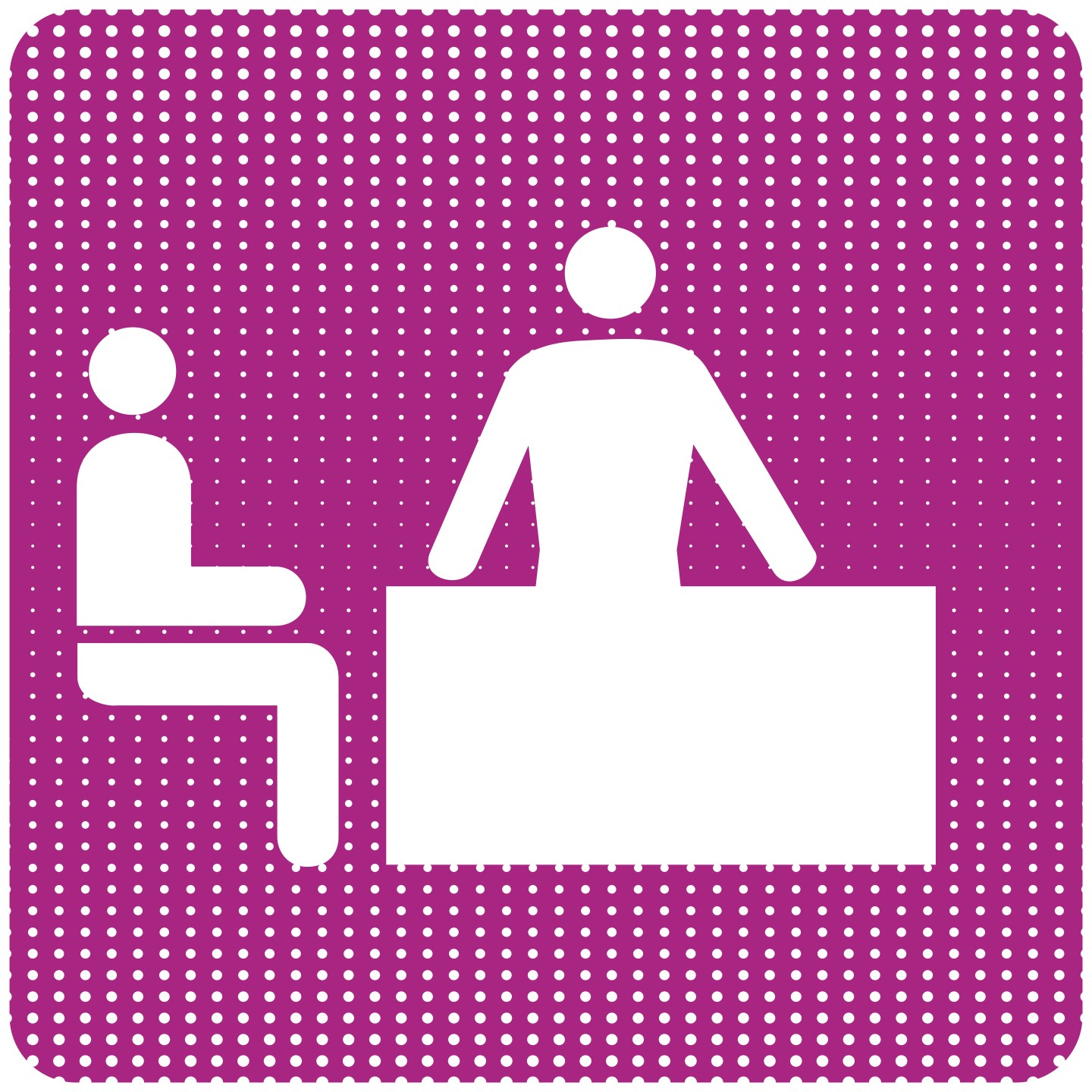 Plaque de porte  "Point Picto" en alu ou plexiglass - Bureau