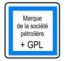Panneau routier "Poste de carburant 7/7 et 24/24 + GPL" CE15f