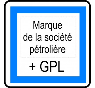 Panneau routier "Poste de carburant 7/7 et 24/24 + GPL" CE15f