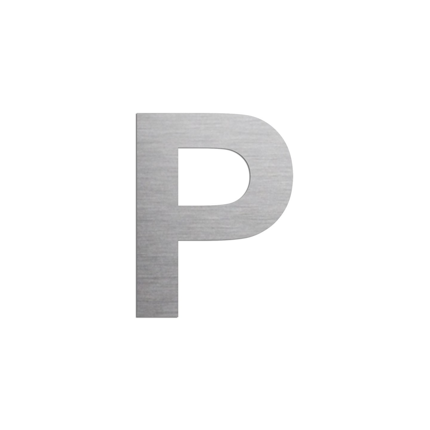 Lettre "P" en aluminium découpé, coloris ou dimensions au choix