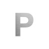 Lettre "P" en aluminium découpé, coloris ou dimensions au choix