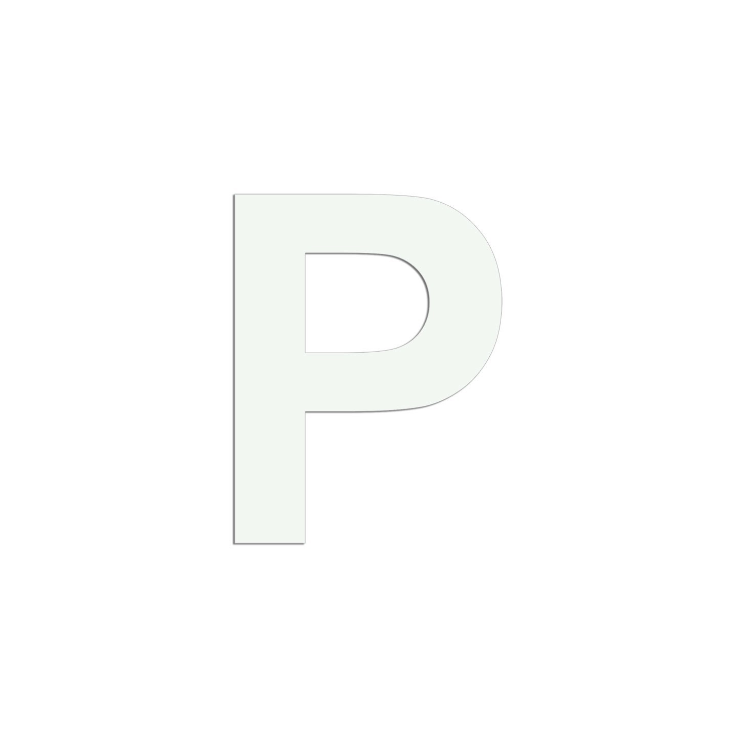Lettre "P" en aluminium découpé, coloris ou dimensions au choix