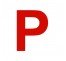 Lettre "P" en aluminium découpé, coloris ou dimensions au choix