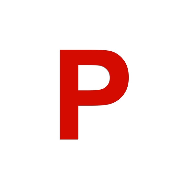 Lettre "P" en aluminium découpé, coloris ou dimensions au choix