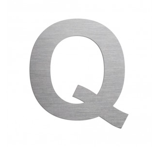 Lettre "Q" en aluminium découpé, dimensions et coloris au choix