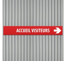 Plaque alu dibond "ACCUEIL VISITEURS" - 120 x 800 mm