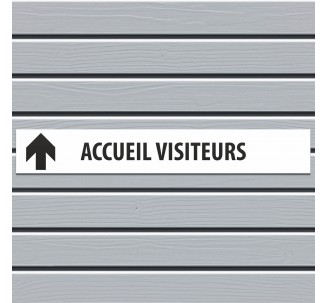 Plaque directionnelle "accueil visiteurs" blanche