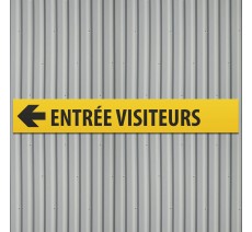 Plaque alu dim:120x800 mm "ENTRÉE VISITEURS"