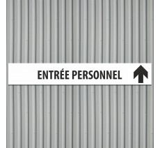 Plaque aluminium "Entrée personnel" blanche