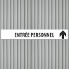 Plaque aluminium "Entrée personnel" blanche