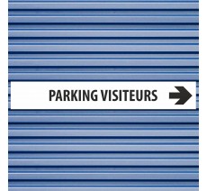 Plaque alu dim:120x800 mm "PARKING VISITEURS"