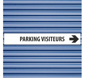 Plaque alu dim:120x800 mm "PARKING VISITEURS"