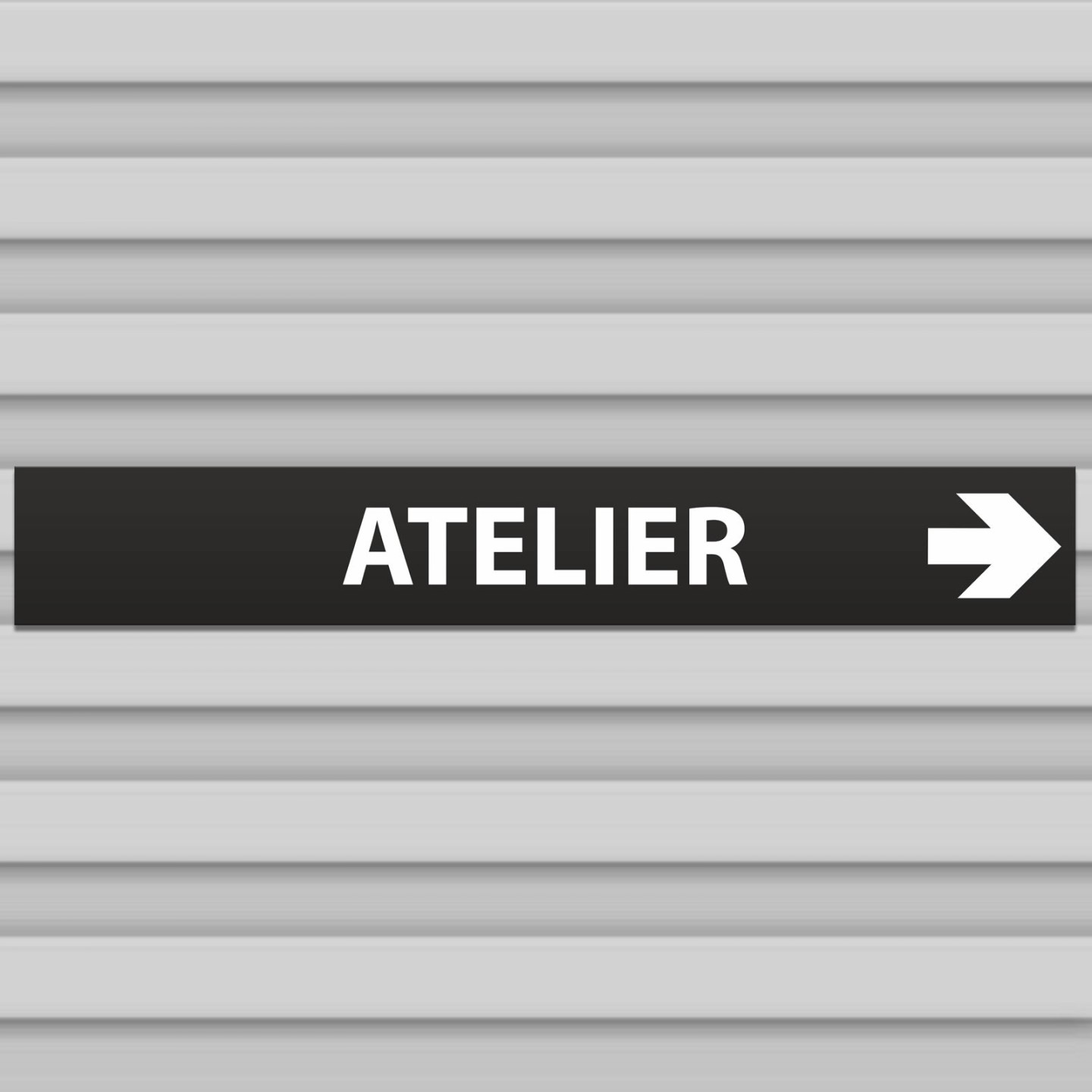 Plaque alu dim:120x800 mm "ATELIER"