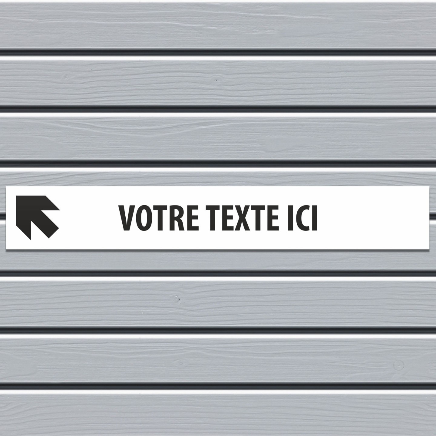 Plaque alu dim:120x800 mm "VOTRE TEXTE ICI"