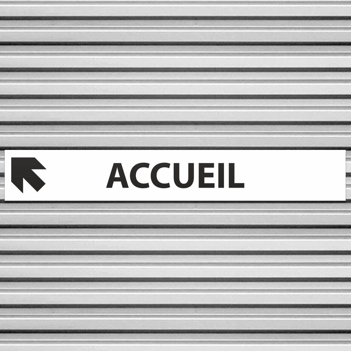 plaque directionnelle accueil blanc gauche