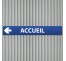 plaque directionnelle accueil bleu gauche