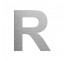 Lettre "R" en aluminium découpé, coloris et dimensions au choix