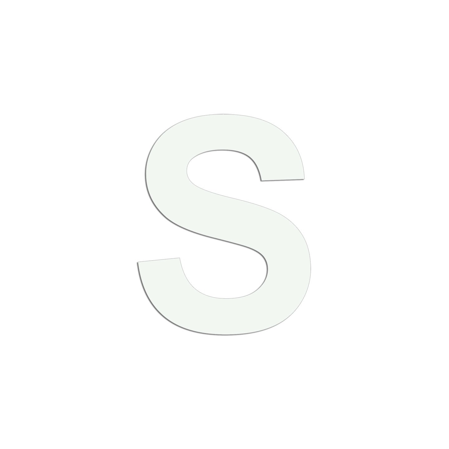 Lettre "S" en aluminium découpé, coloris et dimensions au choix
