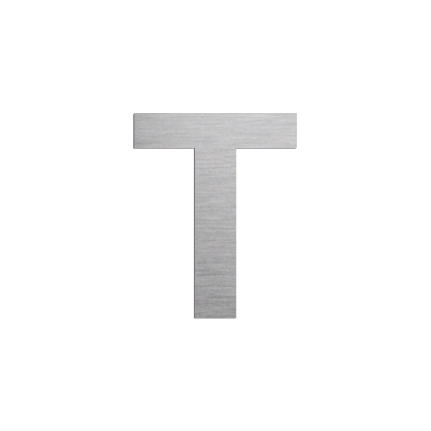 Lettre "T" en aluminium découpé, coloris et dimensions