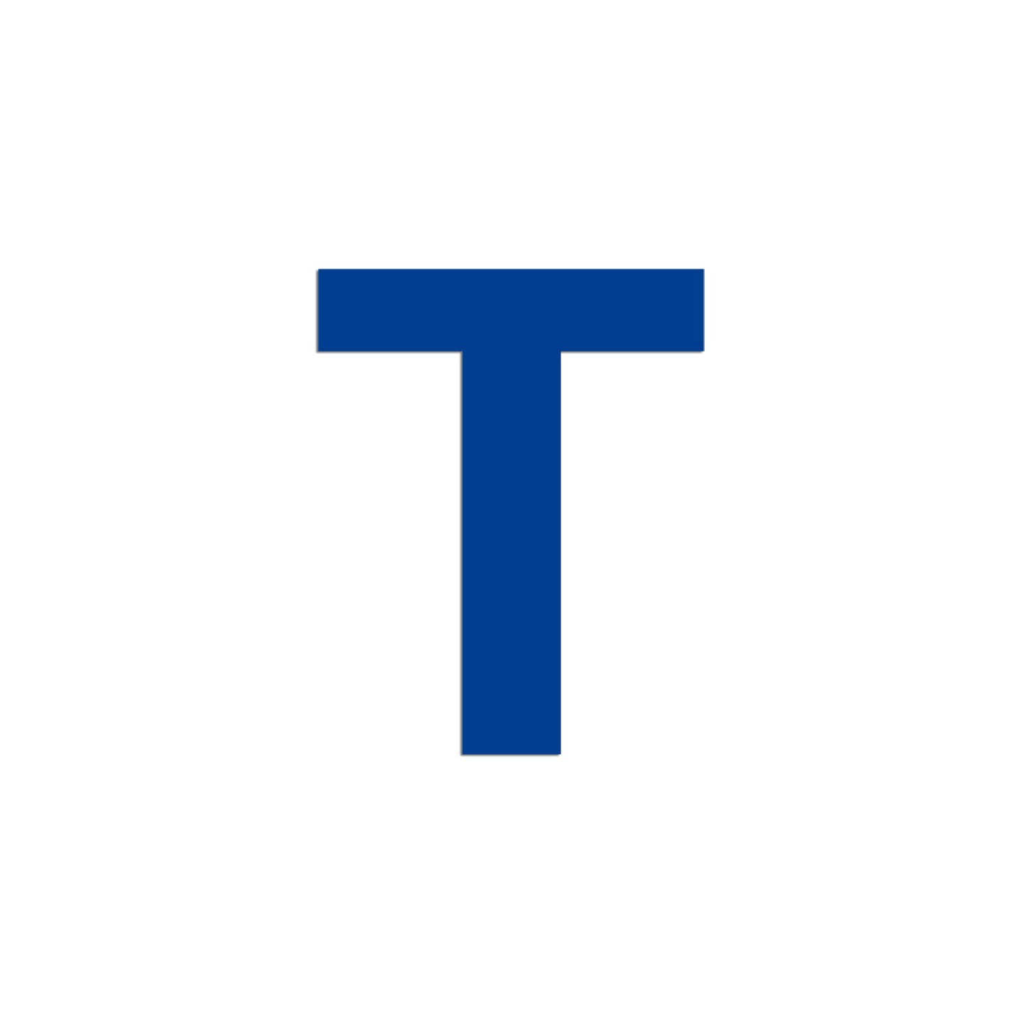 Lettre "T" en aluminium découpé, coloris et dimensions