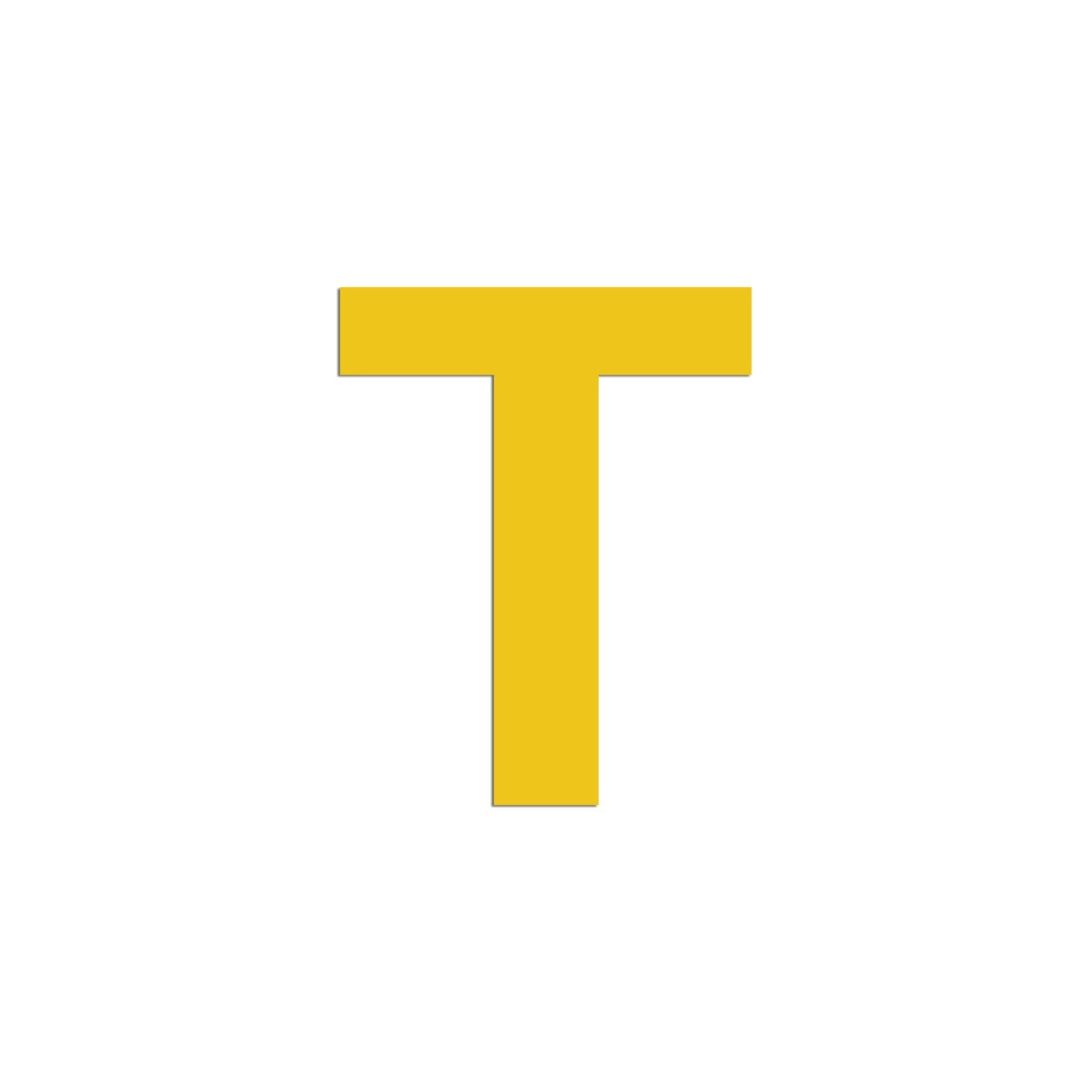 Lettre "T" en aluminium découpé, coloris et dimensions