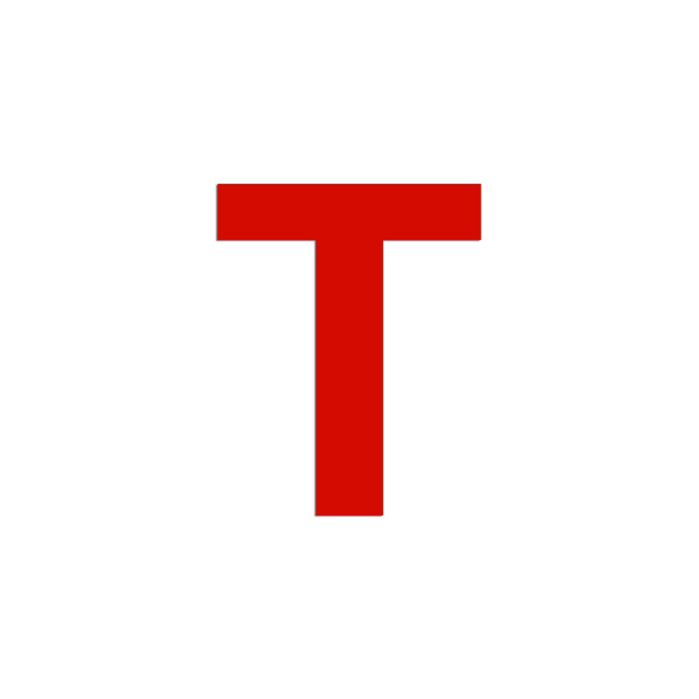 Lettre "T" en aluminium découpé, coloris et dimensions