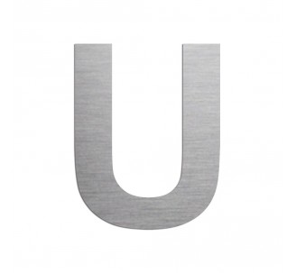 Lettre "U" en aluminium découpé, 5 coloris et 2 hauteurs