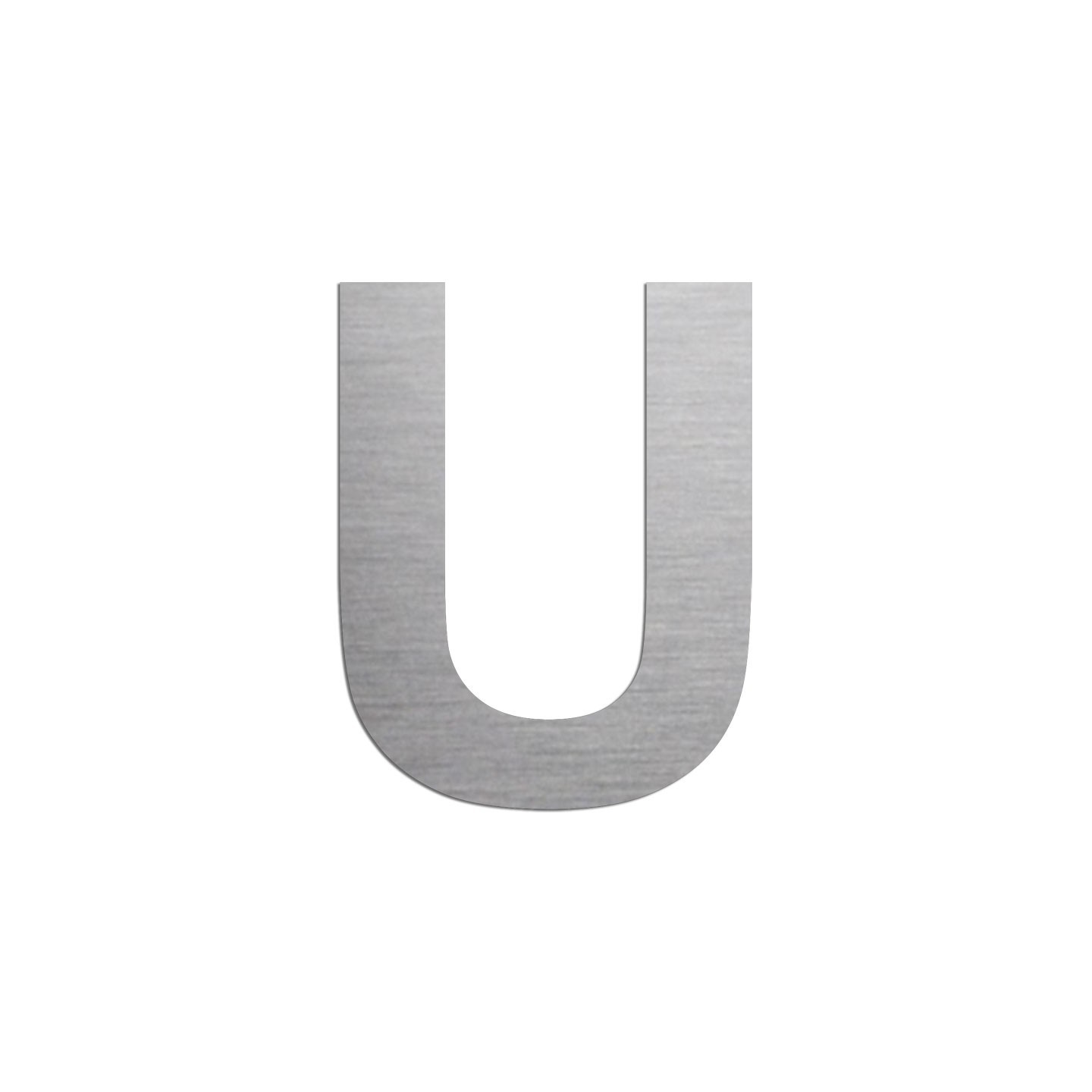 Lettre "U" en aluminium découpé, 5 coloris et 2 hauteurs