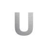 Lettre "U" en aluminium découpé, 5 coloris et 2 hauteurs